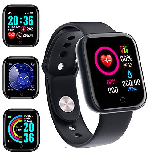 Smartwatch, 1.44" Reloj Inteligente Hombre Mujer Impermeable IP65 Pulsera Actividad múltiples Modos Deporte con Pulsómetro Monitor de Sueño Monitores Actividad Cronómetros Calorías Podómetro