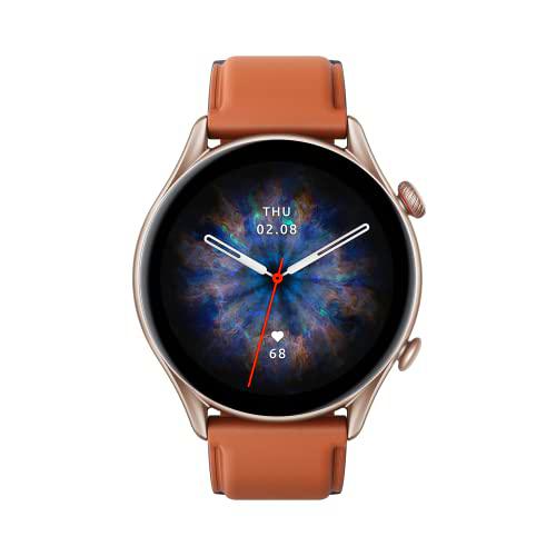 Amazfit GTR 3 Pro Smartwatch Deportivo Pantalla AMOLED de 1.45" Frecuencia Cardíaca Sueño Estrés Monitorización de SpO2 150+ Modos Deportivos GPS Llamadas Bluetooth Control de Música Alexa Marrón