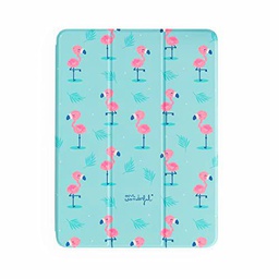 WONDEE Mr Wonderful Funda para iPad de 10,2 Pulgadas de Apple con Iman Compatible con Smartkeyboard Marca de flamencos, Azul