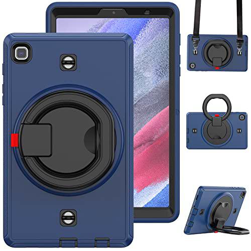 Funda para Samsung Galaxy Tab A7 Lite 2021 8.7", Funda Resistente Galaxy Tab A7 Lite con Protector de Portalápices [Soporte Giratorio 360] Correa de Mano &amp; Bandolera