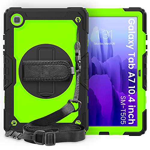 Funda para Samsung Galaxy Tab A7 de 10,4" (SM-T500/T505/T507) con portalápices [Correa de Mano giratoria de 360º y Soporte]