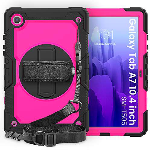 Funda para Samsung Galaxy Tab A7 de 10,4"(SM-T500/T505/T507) con portalápices [Correa de Mano giratoria de 360ºy Soporte]