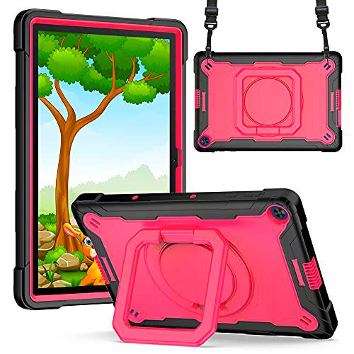 Anewone Funda para Huawei Matepad T10S 10.1 "/ T10 9.7" con Cubierta Protectora de Soporte Giratorio para Huawei Tablet Matpad t 10s 10-Rosa roja