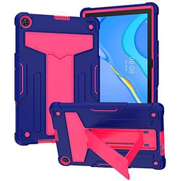 Anewone Funda para Huawei MatePad T10S 10.1 "/ T10 9.7" con Stand [Protector de Pantalla] Cubierta Protectora Resistente-Navyblue Rose
