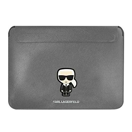 Karl Lagerfeld Manguito KLCS14PISFG 13/14" Plata Saffiano Icónico Karl