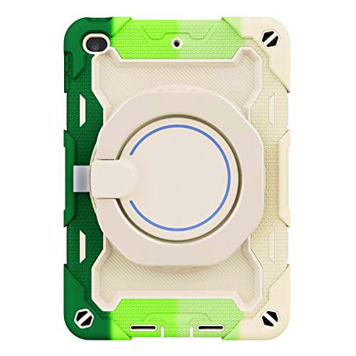 Funda para iPad Mini 4/5, Funda híbrida Robusta a Prueba de Golpes con Soporte y Correa para la muñeca y Correa para el Hombro para iPad Mini 4/5 7.9 "(Verde Brillante)