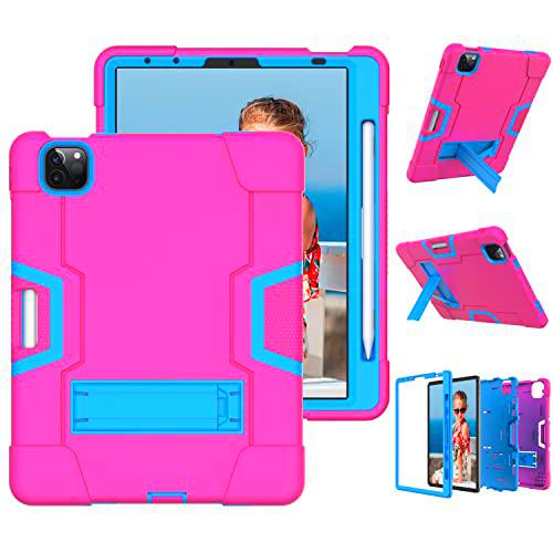 iPad Pro 12.9 Inch Case 2021 5th Generation: Heavy Duty Military Grade Drop Tested Shockproof Full Body Protection with Kickstand &amp; Strap Case for iPad Pro 12.9" 5th Gen 2021