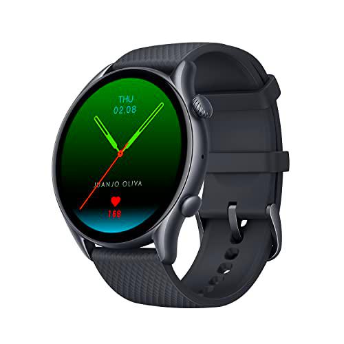 Amazfit GTR 3 Pro Smartwatch Pantalla AMOLED de 1.45" Frecuencia Cardíaca Sueño Estrés Monitorización de SpO2 Reloj Deportivo con 150 Modos Deportivos GPS Llamadas Bluetooth Control de Música Alexa