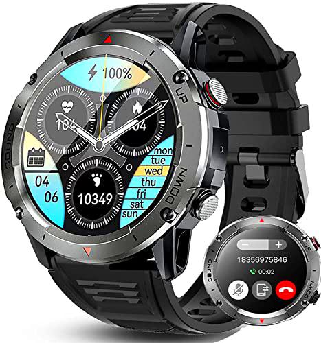 Bengux Reloj Inteligente Hombre con Llamadas y Whatsapp,1.39" smartwatch con Monitor de sueño Frecuencia Cardíaca