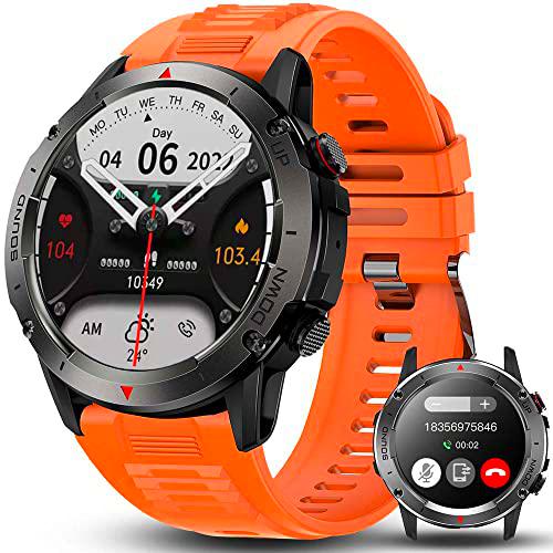 Bengux Reloj Inteligente Hombre con llamadas y whatsapp,1.39"smartwatch con monitor de sueño Frecuencia Cardíaca