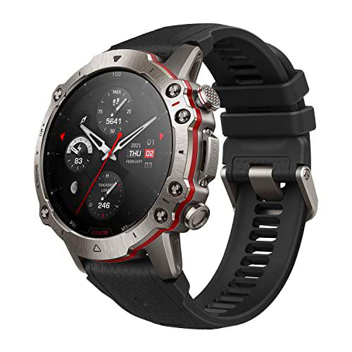 Amazfit Falcon Smartwatch GPS Multideporte Premium Seguimiento GPS Preciso de Doble Banda Reloj de Entrenamiento Fuerza 150+ Modos Deportivos Cuerpo de Titanio Pantalla de zafiro 20 ATM Reloj Digital