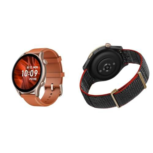 Amazfit GTR 3 Pro Smartwatch Pantalla AMOLED de 1.45" Frecuencia Cardíaca Sueño Estrés Monitorización de SpO2 Reloj Deportivo con 150 Modos Nylon de 22 mm, Negro