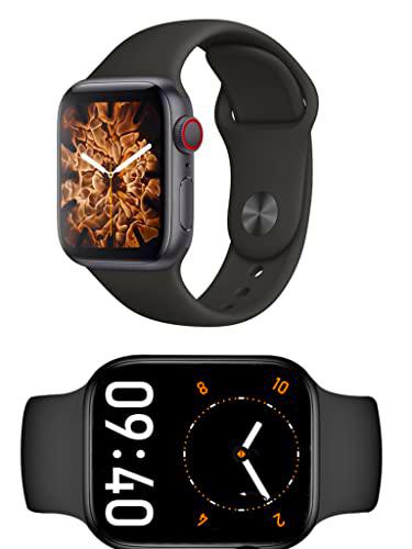 Bemory (T050+ Reloj Inteligente Hombre 1.76" Smartwatch Deporte Monitor de Frecuencia Cardíaca Sueño Reloj Inteligente Podómetro Calorías Negro