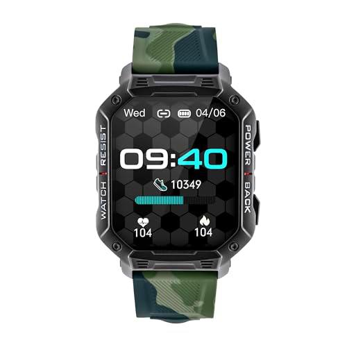 WATCHMARK Reloj Inteligente Ultra Verde Camo Militar Correa de Silicona Modos Deportivos Resistente Resistente IP67