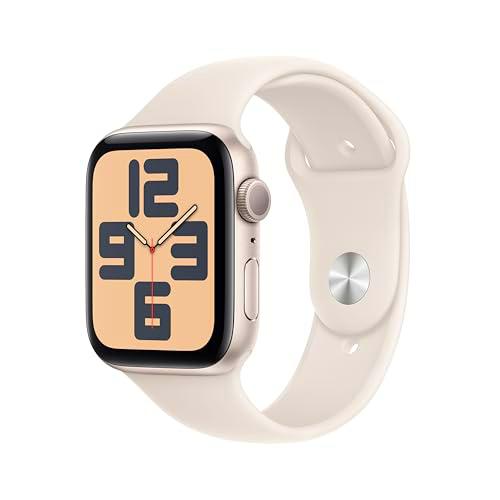 Apple Watch SE de 2.ª generación GPS Smartwatch con Caja de Aluminio en Blanco Estrella de 44 mm y Correa Deportiva Blanco Estrella